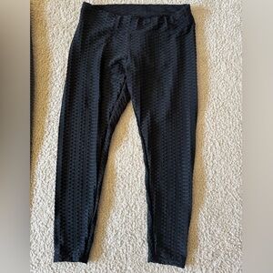 Size XXL Black Textured Women's Leggings